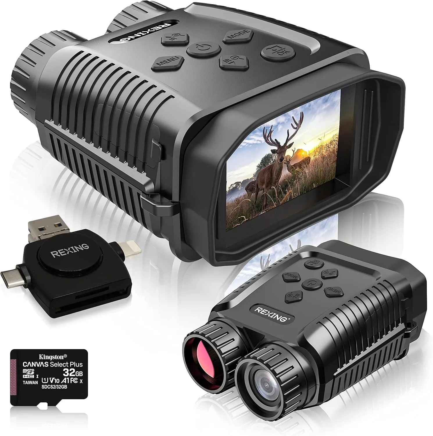 B1 Mini - 4K Night Vision Mini Digital Binoculars - Travel Infrared Binoculars Save Image and Video w/Viewing Screen, High-Tech Hunting Gear Card Reader   32g Memory Card Included