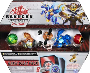 Bakugan Baku-Gear 4-Pack, Tretorous Ultra with Baku-Gear and Fused Pegatrix x Goreene Ultra Collectible Action Figures
