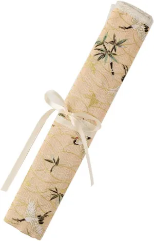 Bamboo Painting Brush Rolling Bag Chinese Calligraphy Brush Roll Up Holder Pencil Rollup Protector for Calligraphy Pen Paintbrushes Storage