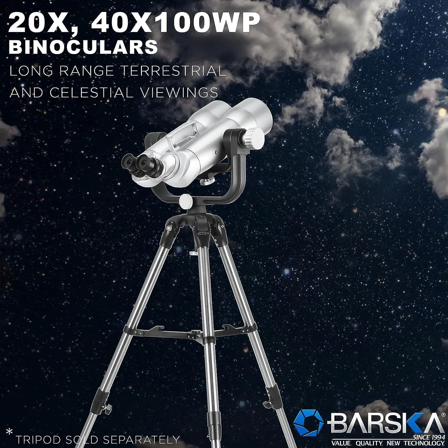 Barska Encounter 20x, 40x100 Waterproof High Power Jumbo Binoculars with Premium Hard Case for Astronomy Stargazing and Long Range Viewing