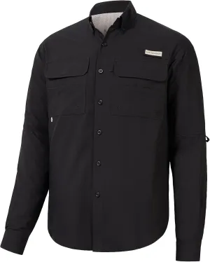 BASSDASH Men's Performance Fishing Hiking Shirt UPF 50 Button Down Long Sleeve Quick Dry FS21M