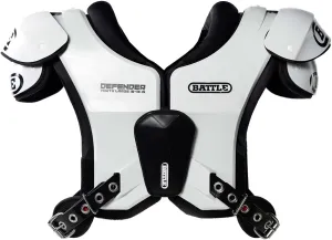 Battle Sports Defender Football Shoulder Pads with Aerospace Grade Materials, Ventilation System, Removable Sternum Protector, Foam Neck Roll