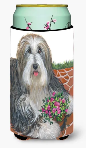 Bearded Collie Pot of Roses Tall Boy Hugger PPP3141TBC