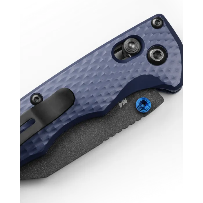 Benchmade 290BK Full Immunity Black CPM-M4 Crater Blue Handle 2.49'' Plain Edge Pocket Knife with Benchmade Blue Lube Lubricant for knives 37ml 1.25fl oz (Made in USA)
