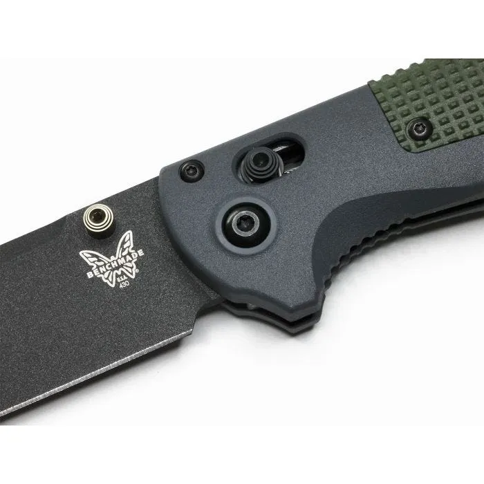 Benchmade 430BK Redoubt Folding Plain Edge Knife, Green/Gray Grivory (3.55")