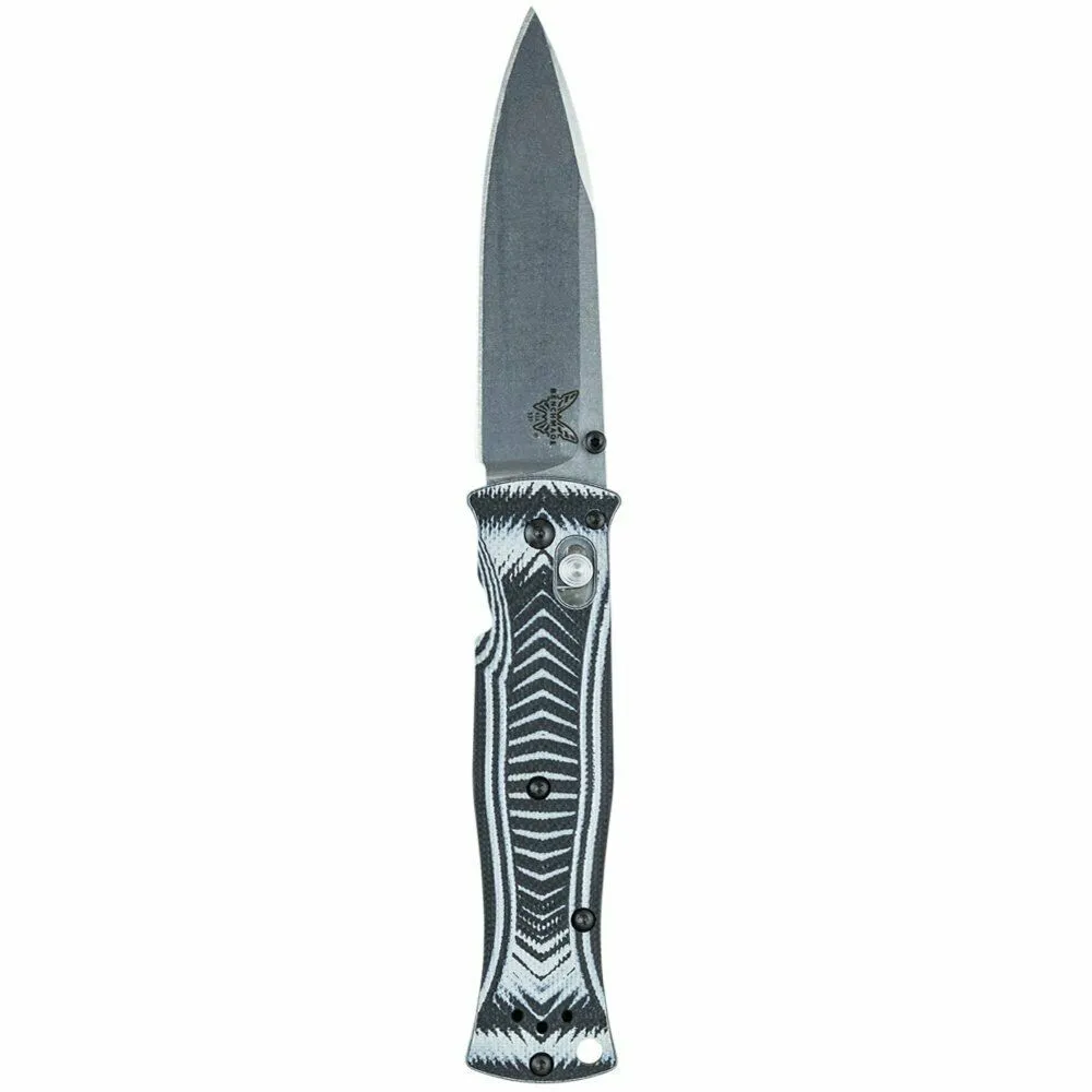 Benchmade 531 Knife, Drop-Point Plain Edge/Satin Finish w/ Black & White Handle
