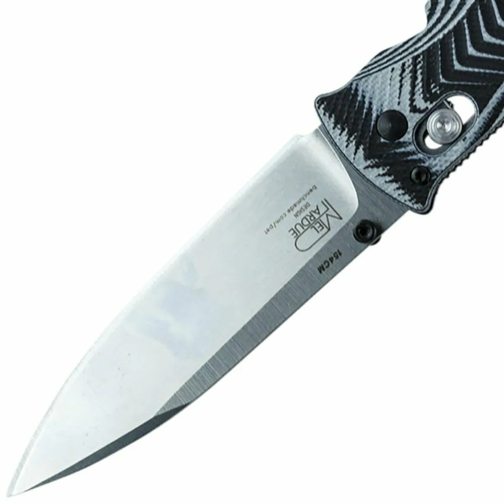Benchmade 531 Knife, Drop-Point Plain Edge/Satin Finish w/ Black & White Handle