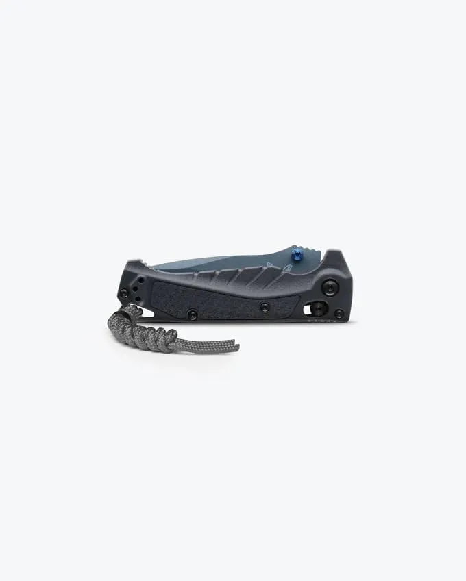 Benchmade - Mini Adira 18065 Outdoor Knife, Plain Edge Drop-Point Blade with Tempest Gray Grivory Handle (18065BT-01)