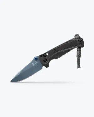 Benchmade - Mini Adira 18065 Outdoor Knife, Plain Edge Drop-Point Blade with Tempest Gray Grivory Handle (18065BT-01)