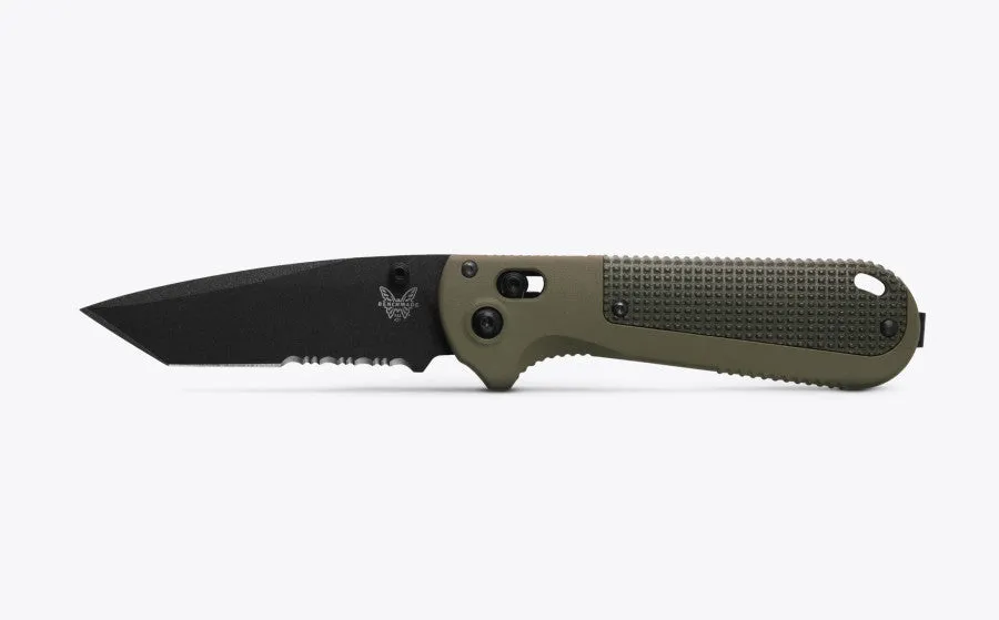 Benchmade Redoubt Ranger Green Forest Grivory 3.53" Serrated Edge Folding Pocket Knife (431SBK-1)