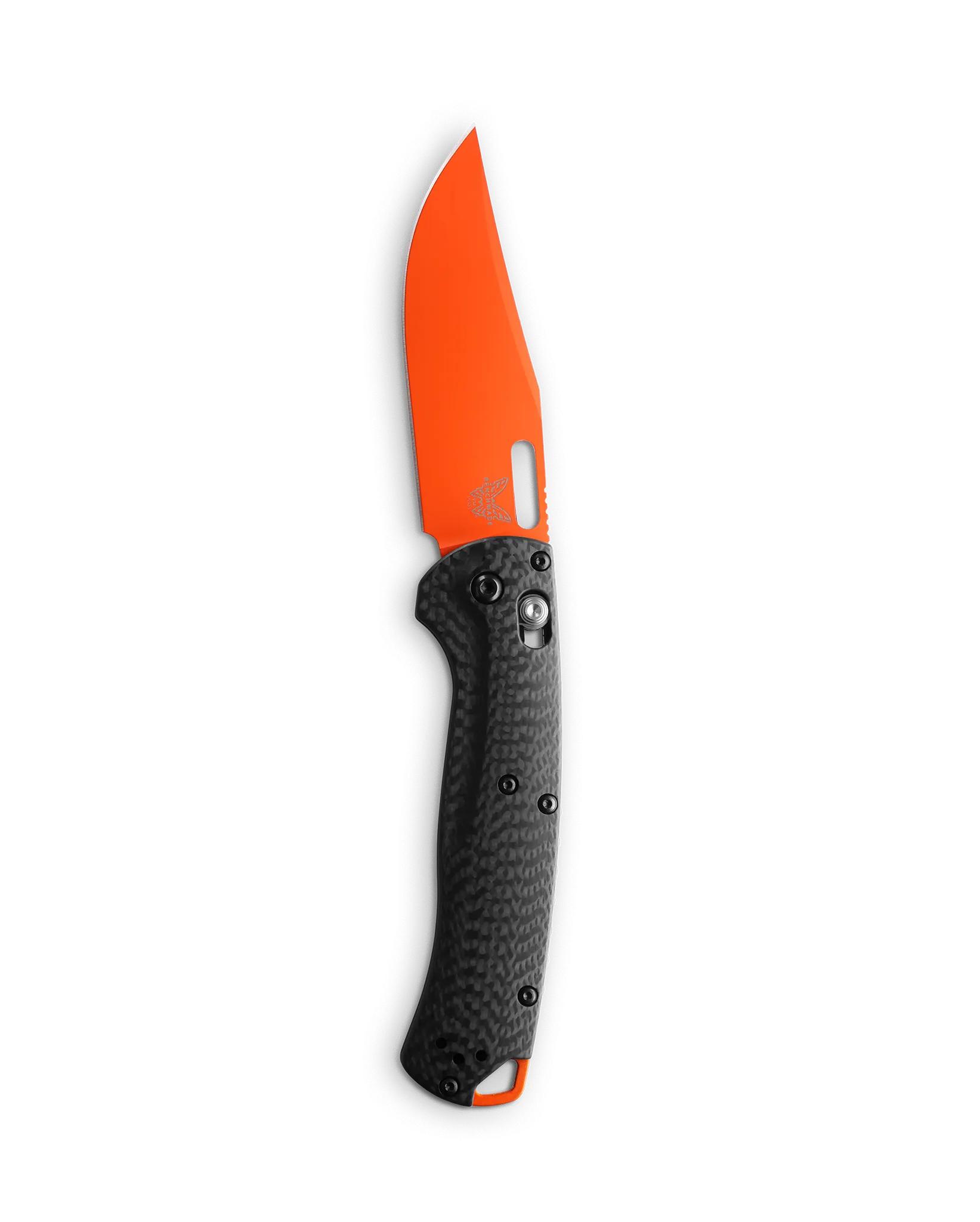 Benchmade Taggedout 3.48'' Folder Carbon Fiber Orange Cerakote Clip Point Pocket Knife (15535OR-01)