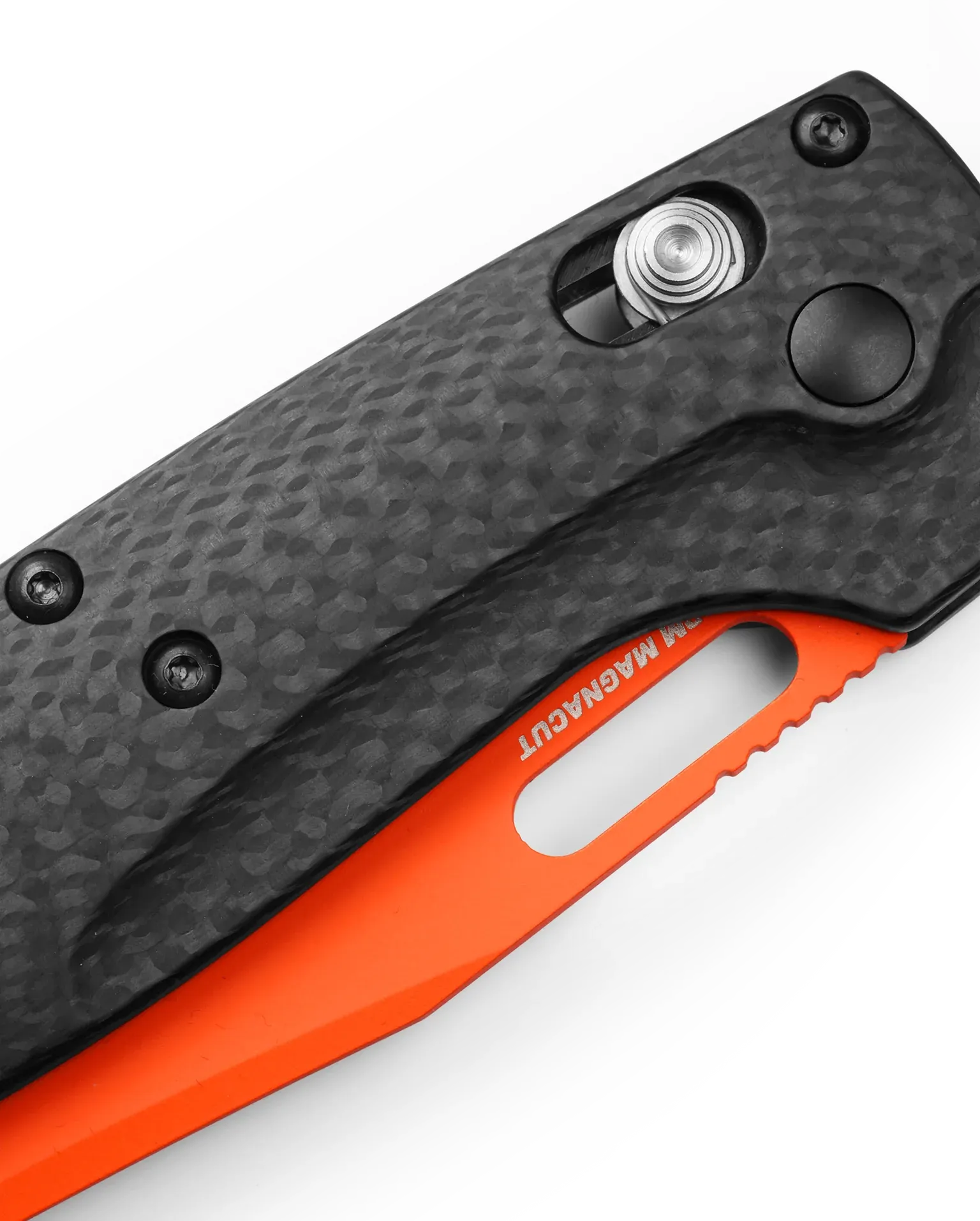 Benchmade Taggedout 3.48'' Folder Carbon Fiber Orange Cerakote Clip Point Pocket Knife (15535OR-01)