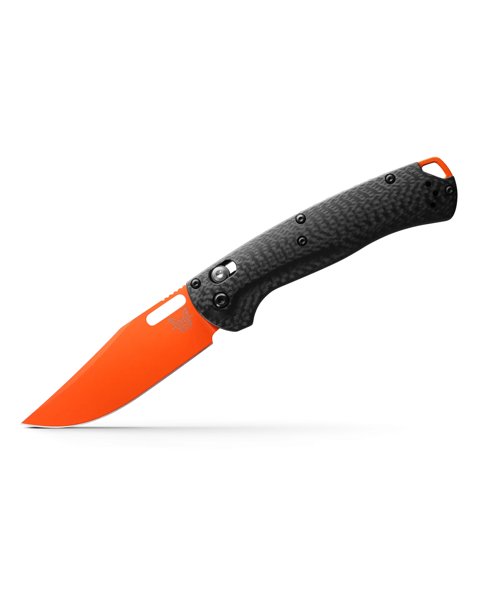 Benchmade Taggedout 3.48'' Folder Carbon Fiber Orange Cerakote Clip Point Pocket Knife (15535OR-01)