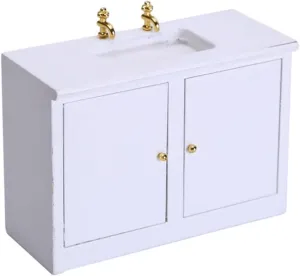 BESPORTBLE 2 pcs Miniature Bathroom Sink Model Set Small House DIY Accessory for Cute White Wash Basin Furniture Ornament for Dollhouses Enhance Imagination Creativity Playtime