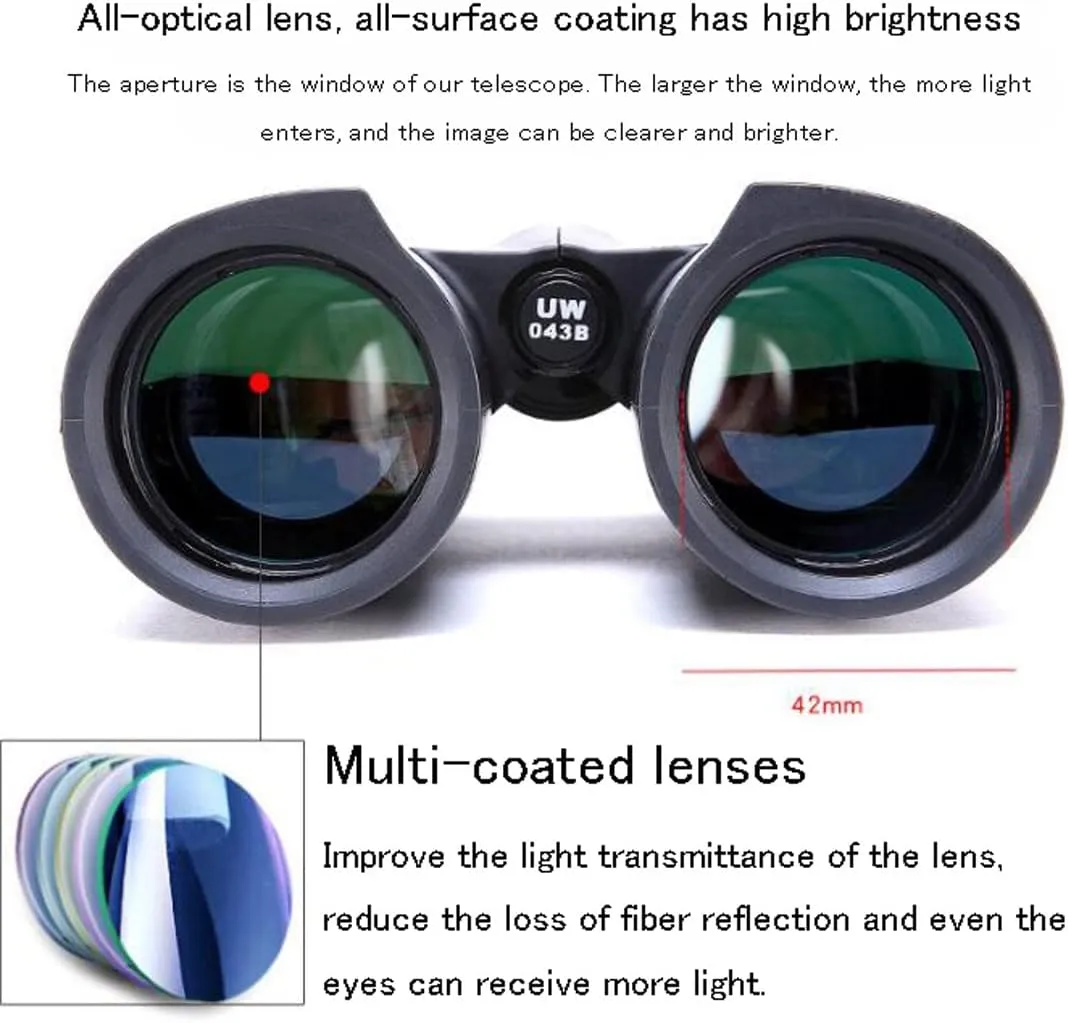 Binoculars, BAK4 Prism, FMC Lens, Waterproof Telescope, for Bird Watching, Hunting, Travel, Games, Stargazing Waterproof Lightweight Monocular (Green 8X Green)