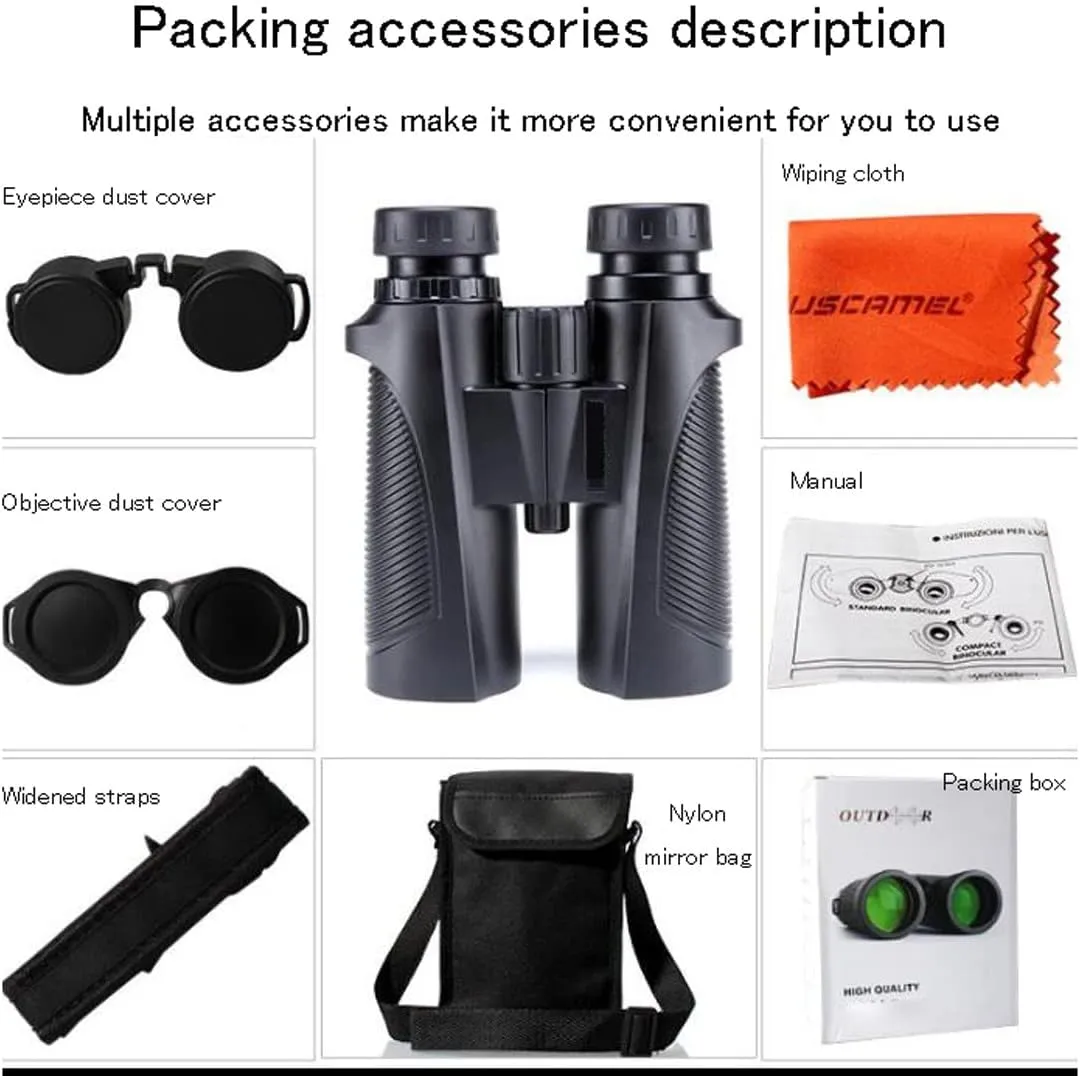 Binoculars, BAK4 Prism, FMC Lens, Waterproof Telescope, for Bird Watching, Hunting, Travel, Games, Stargazing Waterproof Lightweight Monocular (Green 8X Green)