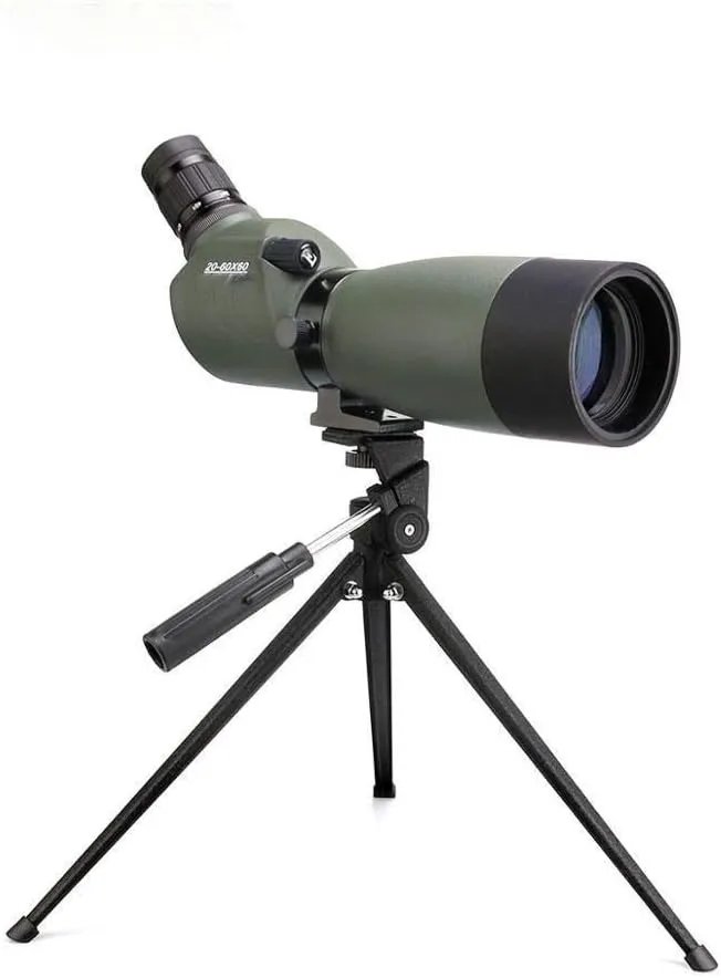 Binoculars Spotting Scope 20-60x60/25-75x70mm Zoom Telescope BAK4 Waterproof 45-Degree Angled Hunting Monocular w/Tripod(20 to 60 x60mm) (20 to 60 x60mm)