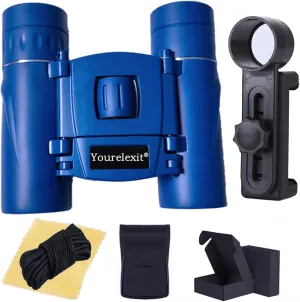 Binoculars with Phone Adapter for Adults, Compact Pocket Travel Binocular for Bird Watching Concert Theater Opera High Powered Electronics Cruise Ship Essentials Norwegian Alaska Hiking Camping Gear