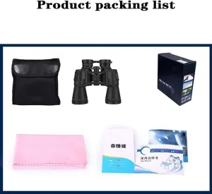 Black,Waterproof Binoculars with Clear Weak Light Vision FMC Lens Strap Carrying Bag for Bird Watching Traveling and Sightseeing Travel,Mini 20x50 Binoculars for Adults