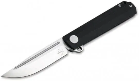 Boker Plus Cataclyst G10 - 2.95" Folding Knife 440C Blade, Backflipper and Framelock Design with Black G10 Scales - 01BO674