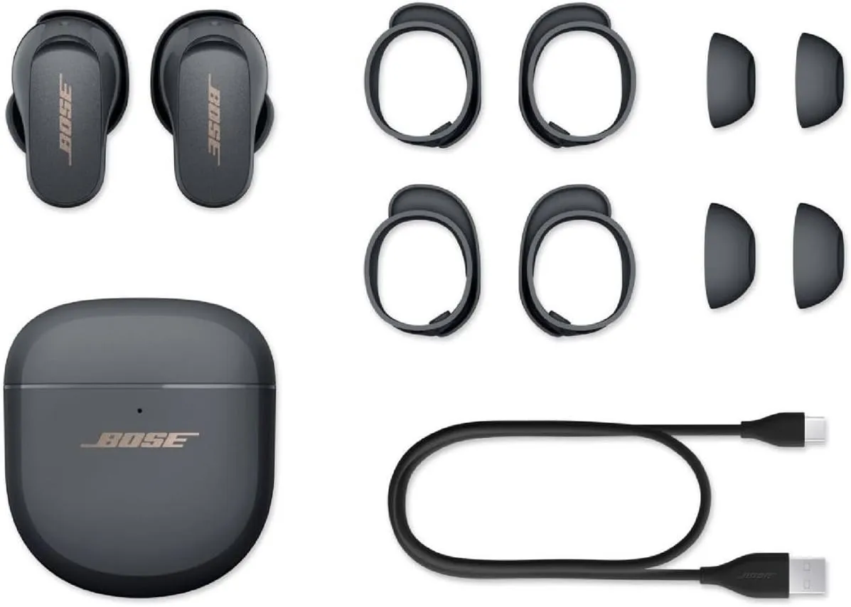 Bose QuietComfort Earbuds II, Wireless, Bluetooth, Proprietary Active Noise Cancelling Technology in-Ear Headphones with Personalized Noise Cancellation & Sound, Eclipse Grey - Limited Edition