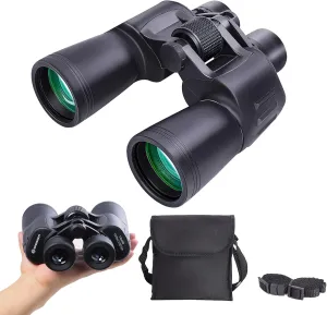 BRESSER 20x50 Binoculars for Adults High Powered with HD Optical System, Non-Slip Grip, Waterproof, Shockproof, Low Light Vision for Bird Watching Hunting Football Games Travel Stargazing Cruise