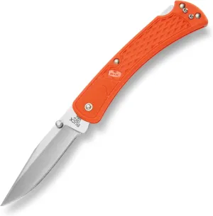 Buck Knives 0110BKS1 Folding Hunter Slim Select Lockback Pocket Knife with Thumb Studs and Removable/Reversible Deep Carry Pocket Clip, Nylon Handles, 420HC Blade,
