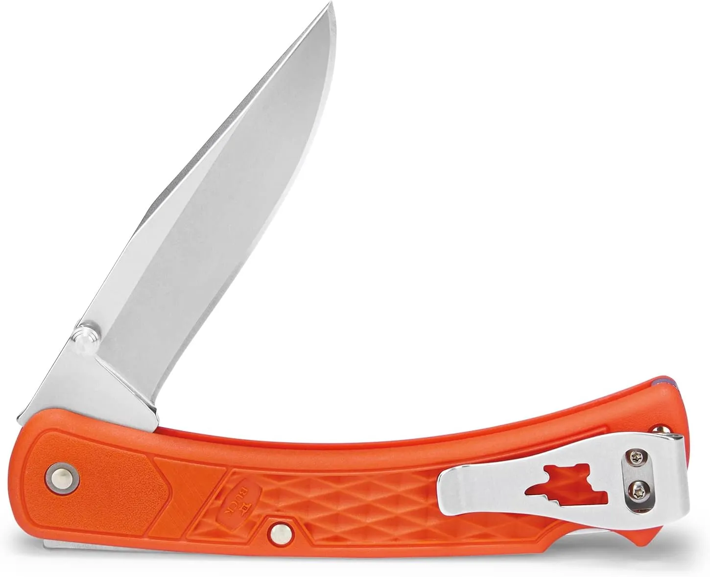 Buck Knives 0110BKS1 Folding Hunter Slim Select Lockback Pocket Knife with Thumb Studs and Removable/Reversible Deep Carry Pocket Clip, Nylon Handles, 420HC Blade,