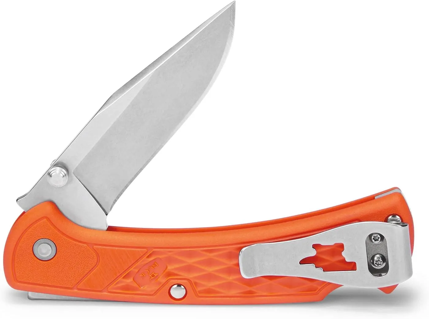 Buck Knives 112 Folding Hunter Slim Select Lockback Pocket Knife with Thumb Studs and Removable/Reversible Deep Carry Pocket Clip