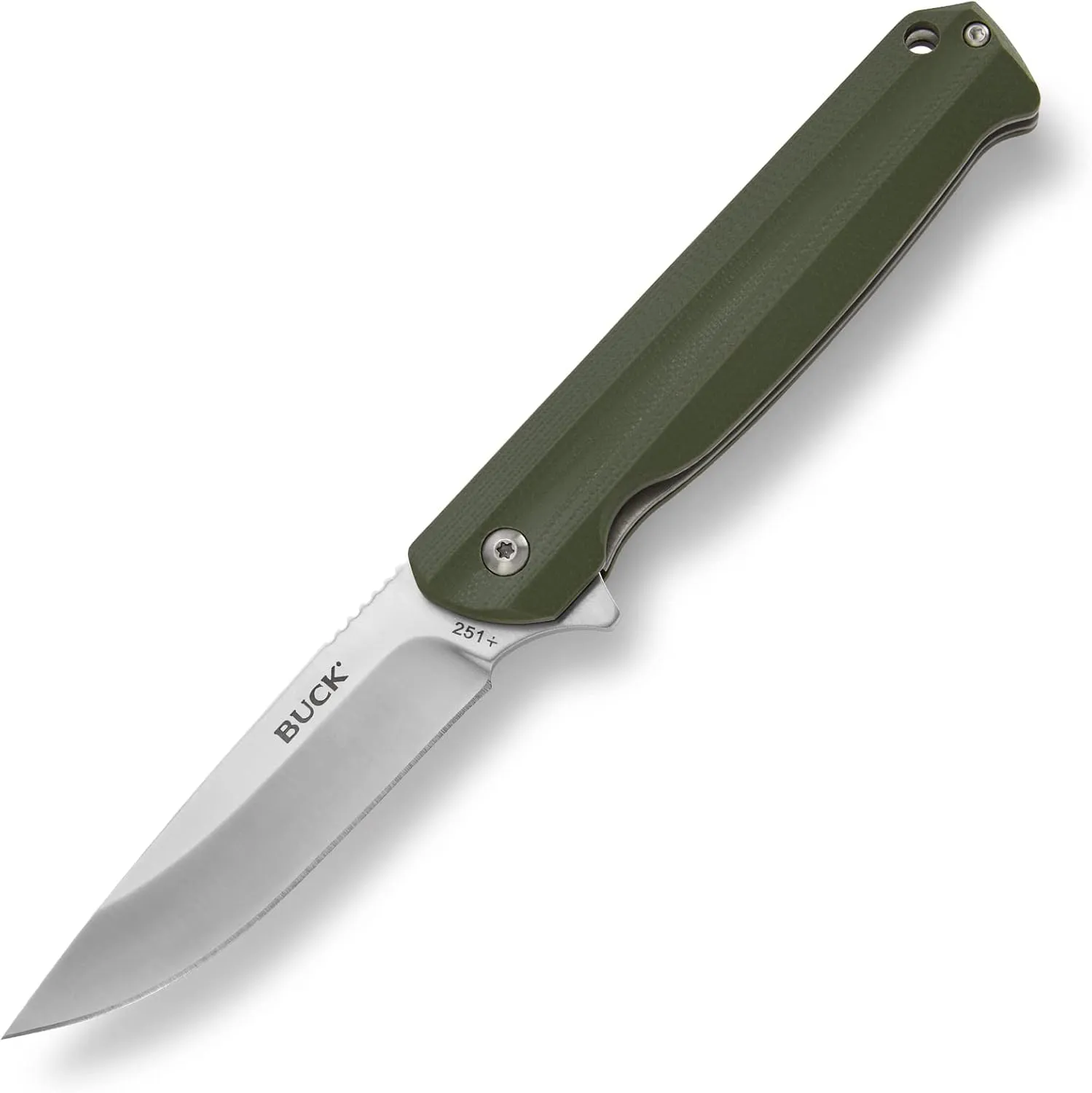 Buck Knives 251 Langford Folding Ball Bearing Flipper Liner Lock Pocket Knife with Removable Clip (Green)