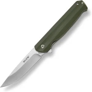 Buck Knives 251 Langford Folding Ball Bearing Flipper Liner Lock Pocket Knife with Removable Clip (Green)
