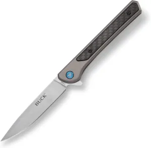 Buck Knives 264 Cavalier Folding Pocket Knife 3.6" 7Cr17 Stonewash Blade, Aluminum and Carbon Fiber Handle