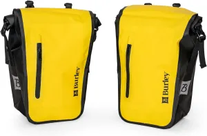 Burley Pannier Set, Roll-Top, Waterproof, 22L Total Capacity, 8mm to 15mm Rack Bar Compatible