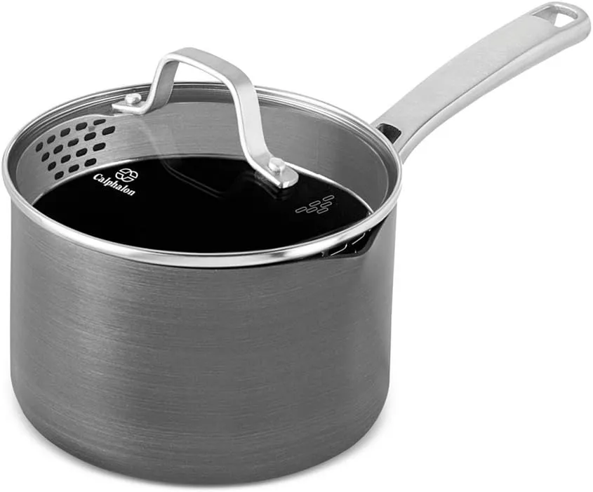 Calphalon 1943876 Classic Nonstick Sauce Pan with Cover, 2.5 quart, Grey