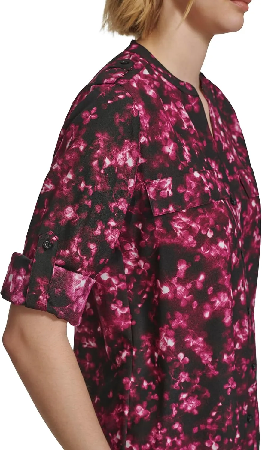 Calvin Klein Women's Roll Tab Blouse