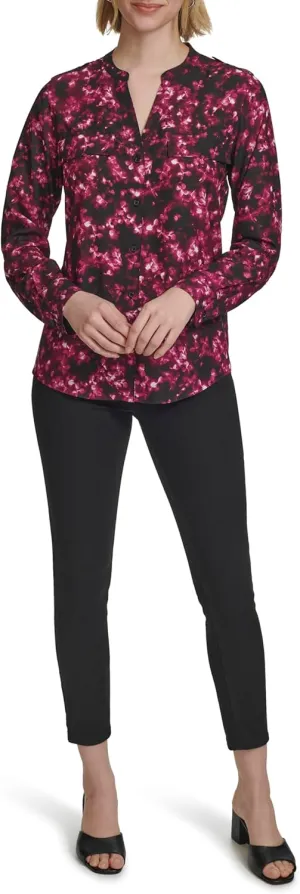 Calvin Klein Women's Roll Tab Blouse