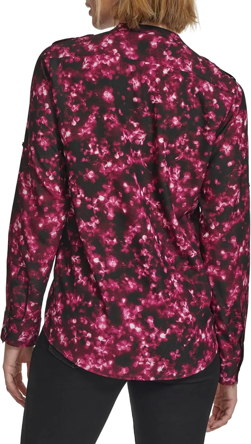 Calvin Klein Women's Roll Tab Blouse