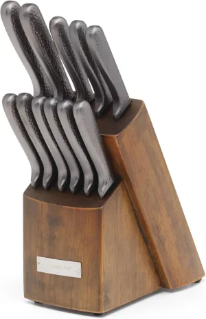 Cambridge 92668KBCC18DS Nero Hammered Titanium 12-Piece Cutlery Block Set