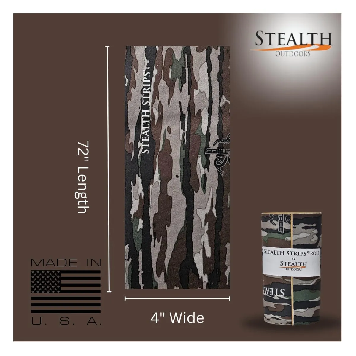 Camo Silencing Tape | Self Adhesive Silencing Fabric | Great for Quieting All of Your Metal Hunting Gear and Accessories (Realtree Original, 4" Wide)