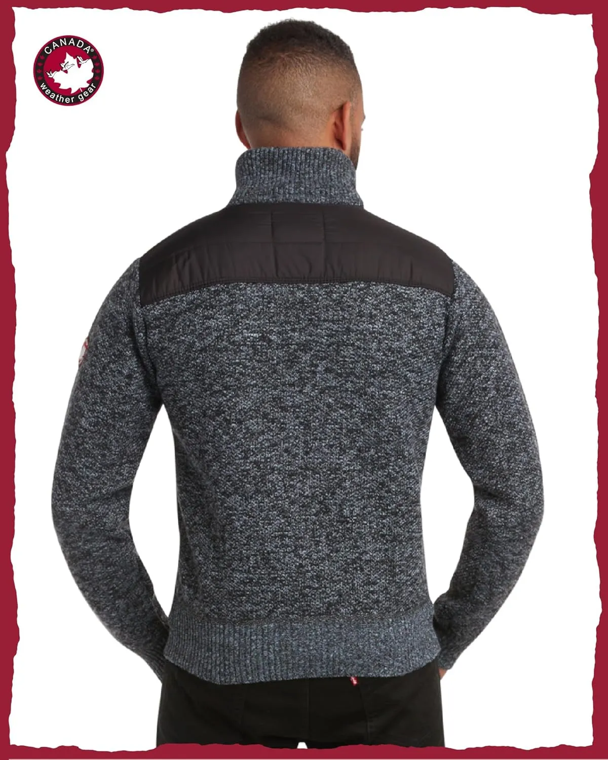 CANADA WEATHER GEAR Men's Sweater - Classic Zip Up Polar Fleece Mens Sweater - Cozy Stylish Jackets for Men (M-XXL)