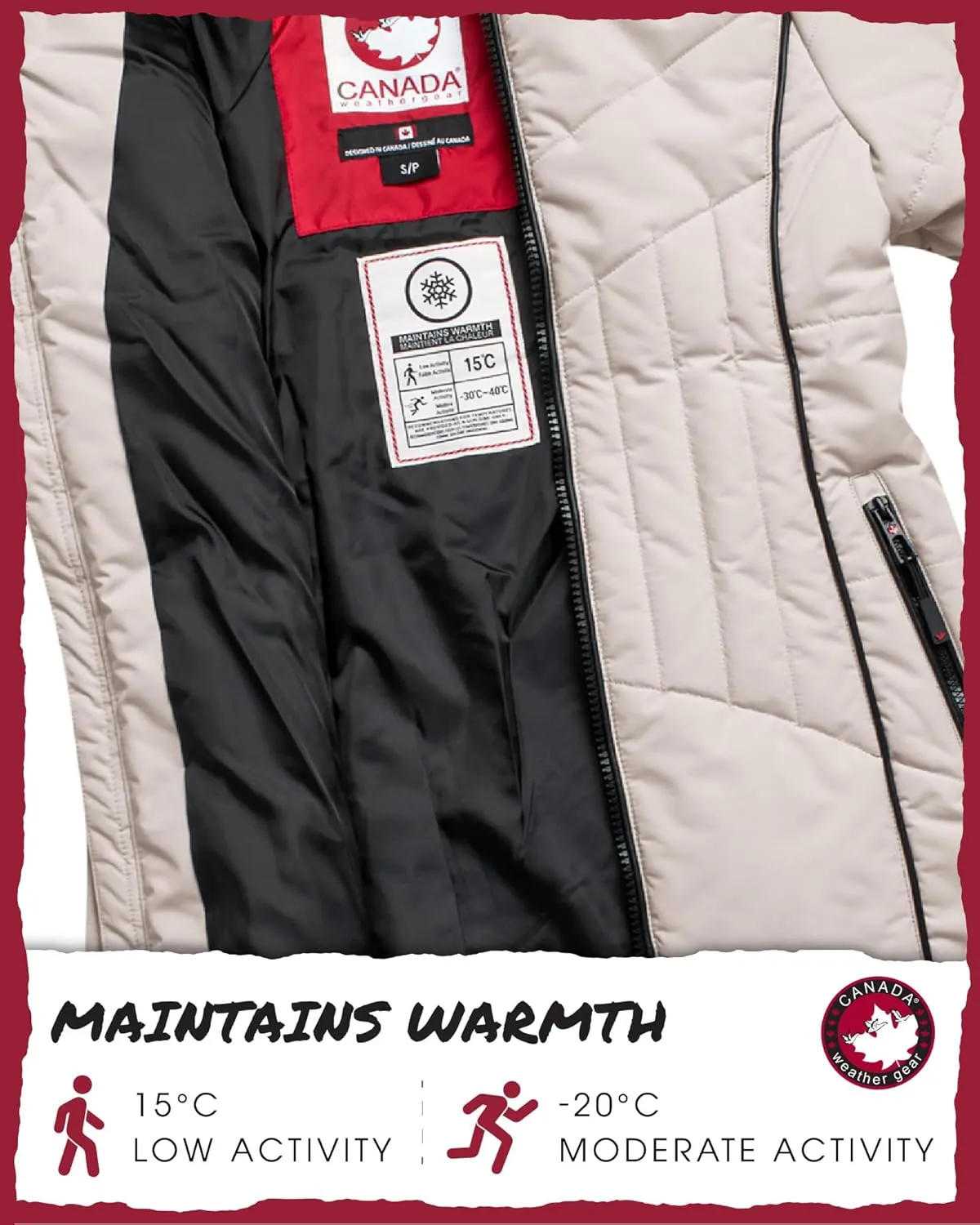 CANADA WEATHER GEAR Women's Puffer Jacket with Hood and Faux Fur Trim - Cozy Long Winter Coats for Women (S-XL)