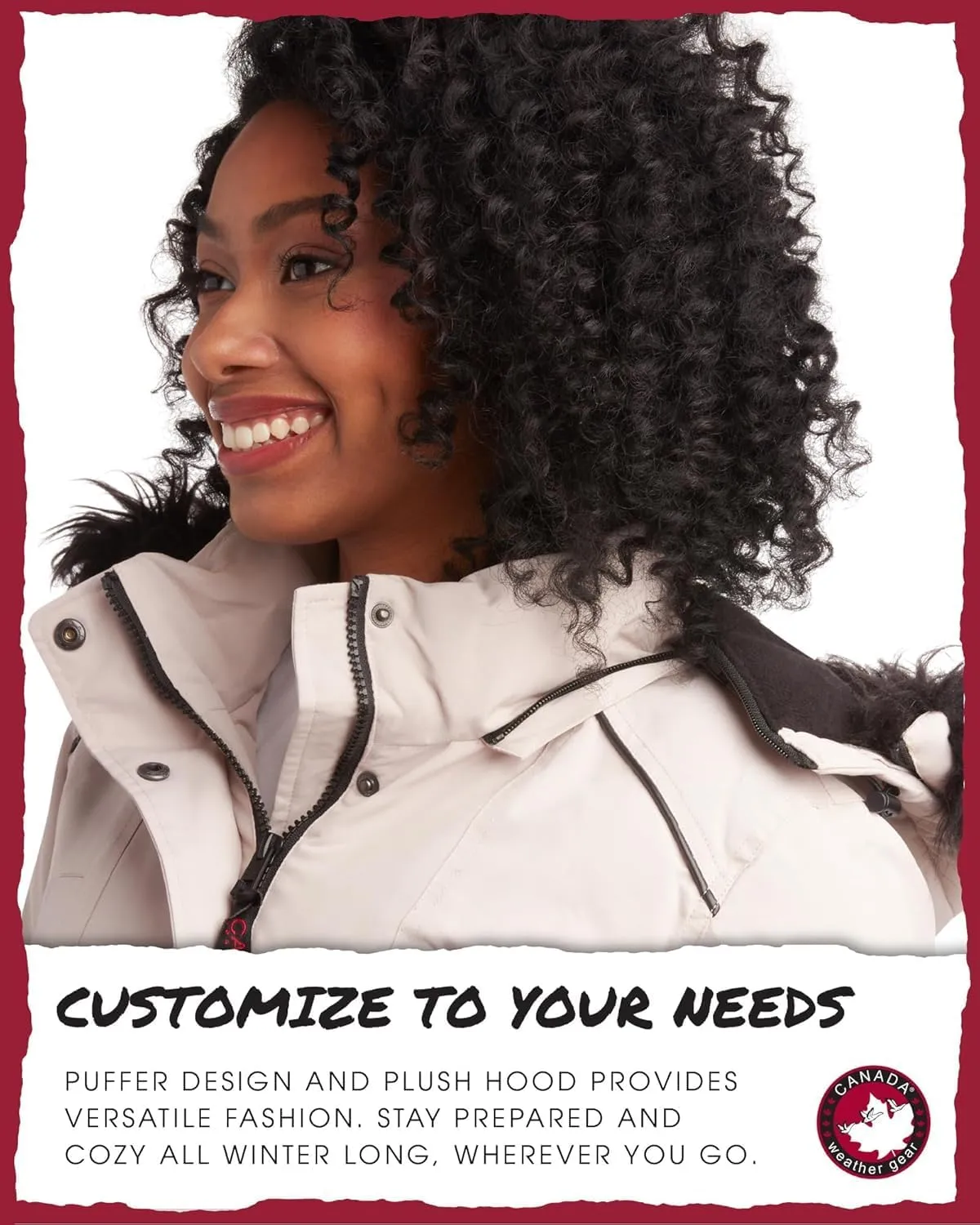 CANADA WEATHER GEAR Women's Winter Coat - Stadium Parka Jacket, Fur Trim Hood (S-XL)