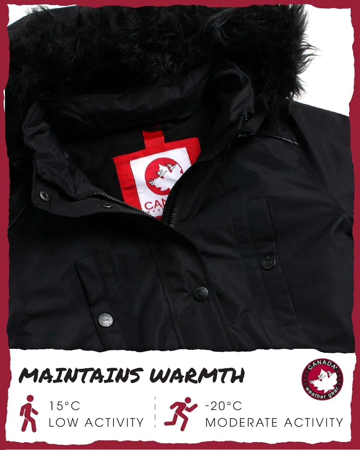 CANADA WEATHER GEAR Women's Winter Coat - Stadium Parka Jacket, Fur Trim Hood (S-XL)