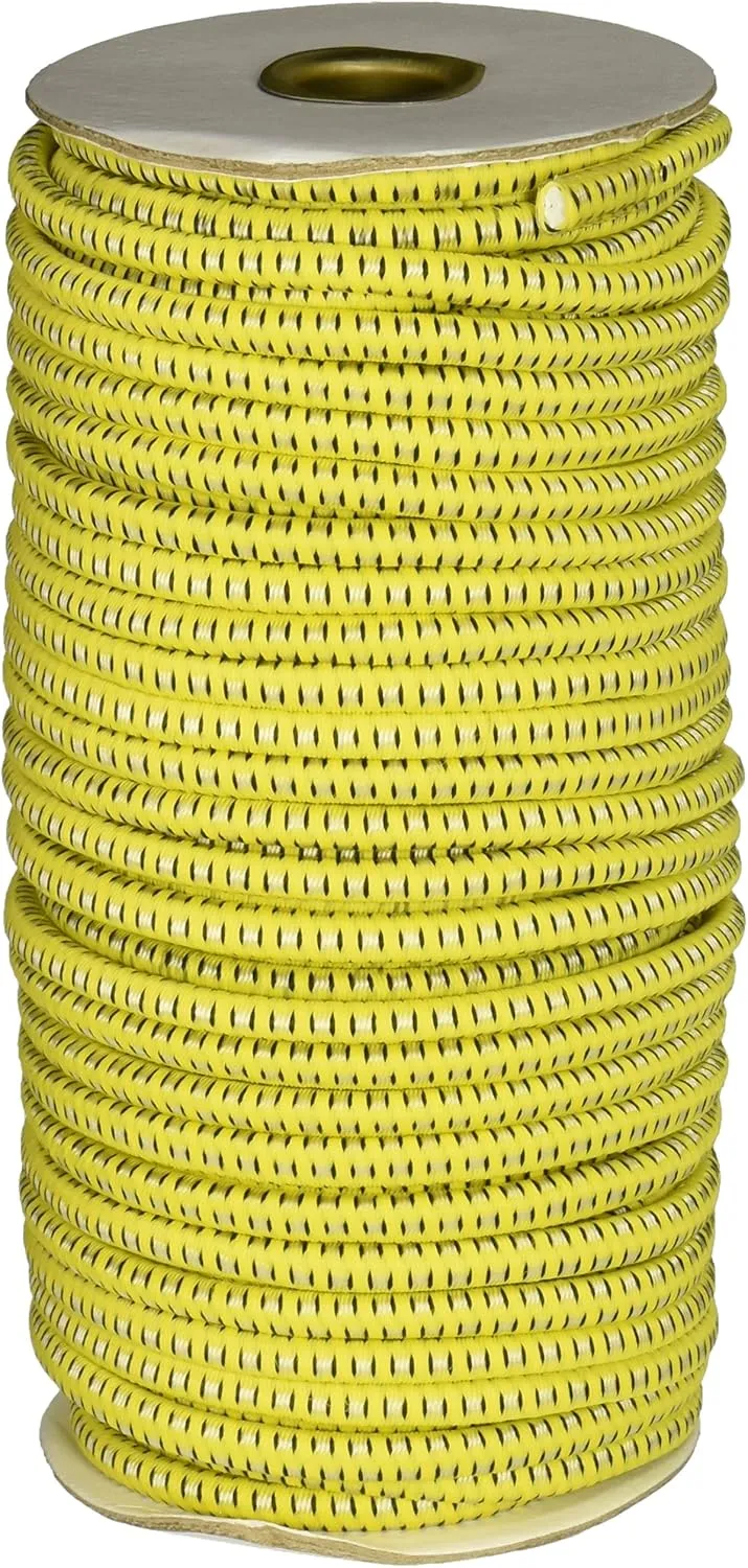 CargoBuckle F05386 1/4-Inch by 100-Feet Utility Stretch Cord Reel, Yellow