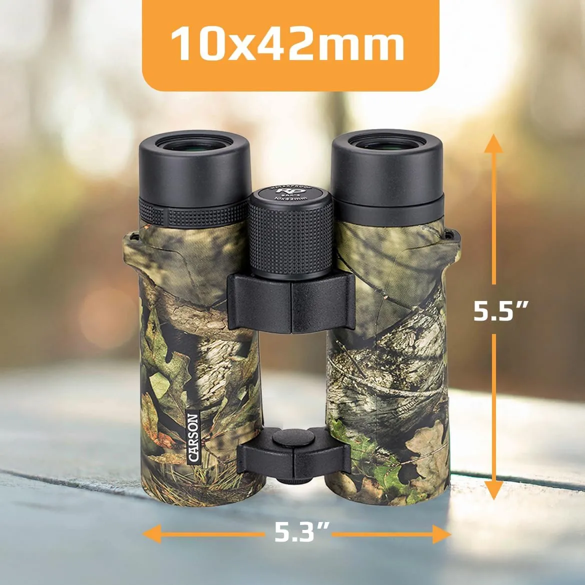 Carson RD Series 10x42mm Mossy Oak Camouflage Open Bridge Waterproof Binoculars (RD-042MO)