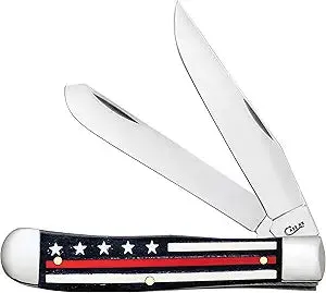CAS-07310 2019N Smooth Natural Bone Color Wash Trapper Folding Knife - Red Line