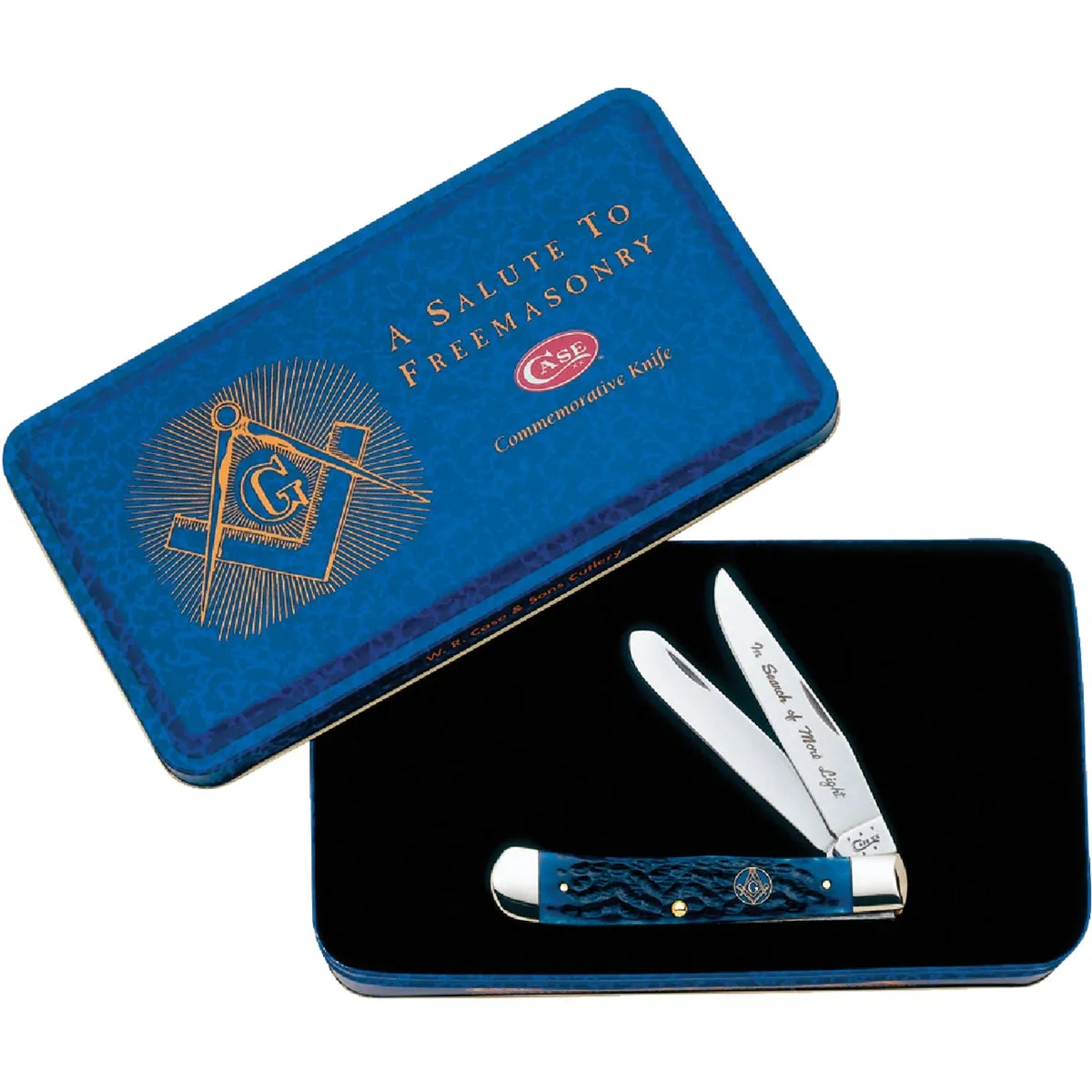 Case Masonic Trapper 3.25 In./3.27 In. Folding Knife with Gift Tin