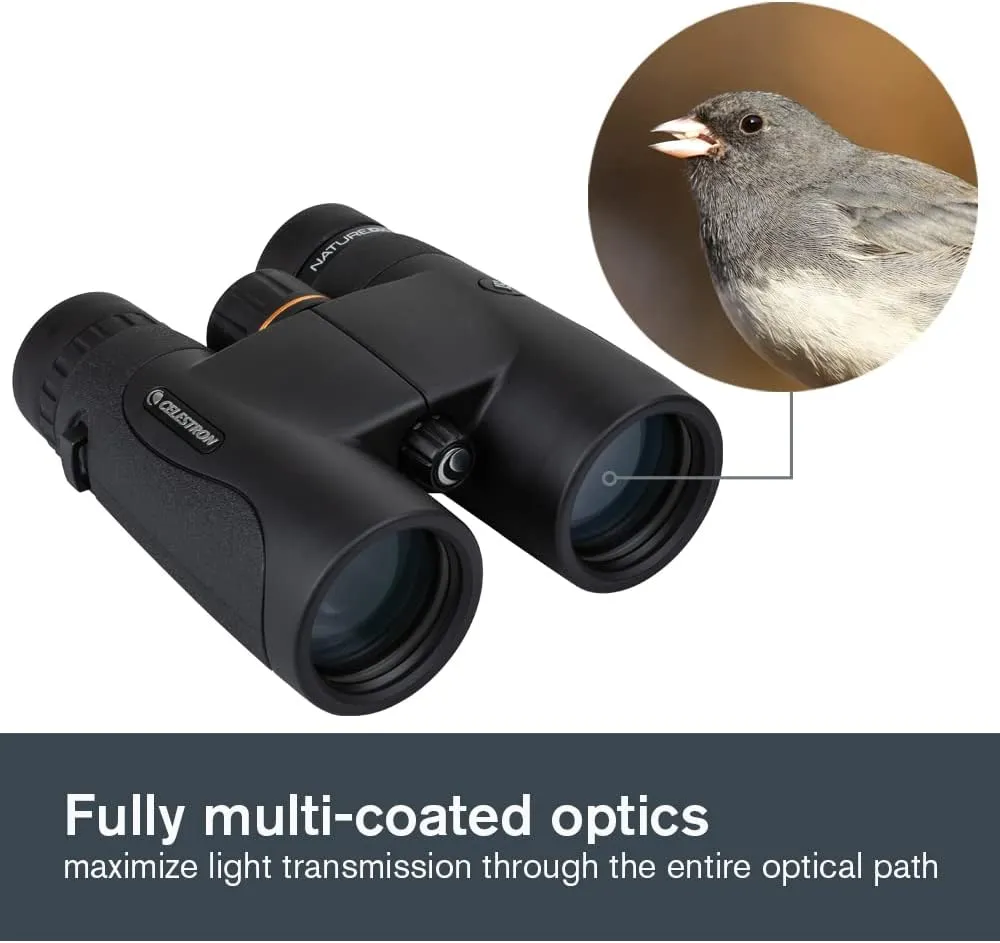 Celestron 72322 Nature DX 8x42 Outdoor and Birding Binoculars, Fully Multi-Coated with BaK-4 Prisms, Rubber Armoured, Fog & Waterproof