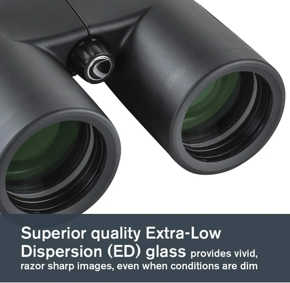 Celestron–Nature DX ED 10x42 Premium Binoculars–Extra-Low Dispersion Objective Lenses–Outdoor and Birding Binocular–Fully Multi-Coated with BaK-4 Prisms–Rubber Armored–Fog & Waterproof Binoculars