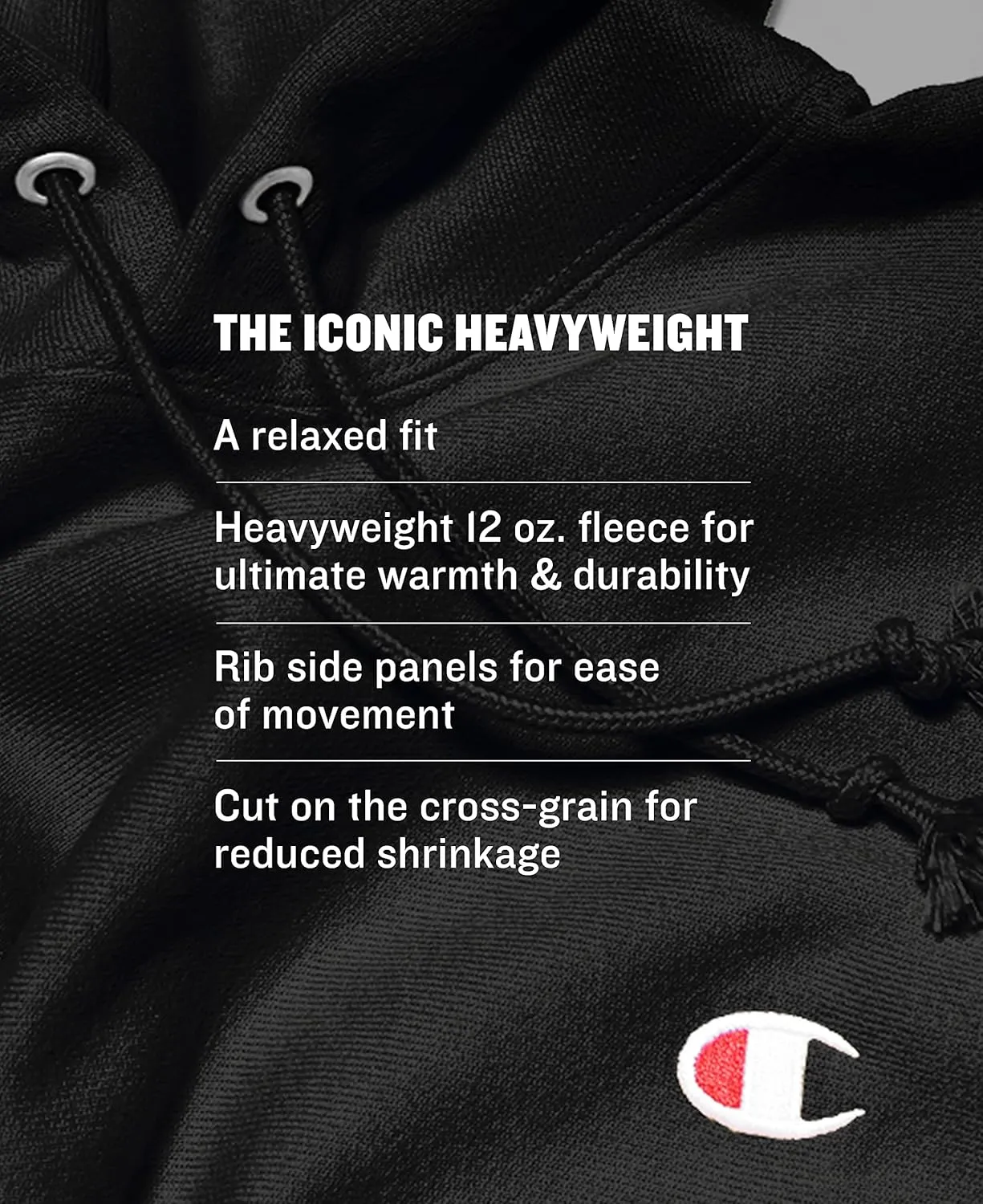 Champion Men's Shorts, Reverse Weave Fleece Shorts, Knee-Length Shorts for Men, C Logo, 10"